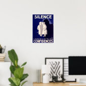 Silence L'ennemi Guette vertrouwt de Franse oorlog Poster (Thuiskantoor)