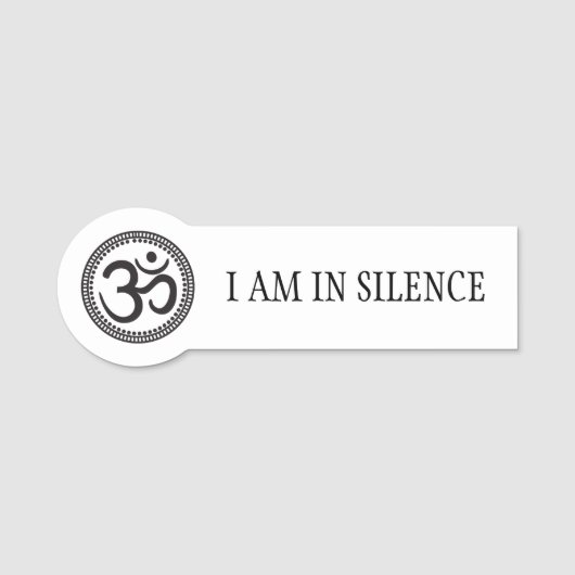 Silence Meditation - Om Symbol Label Naamplaatje (Voorkant)