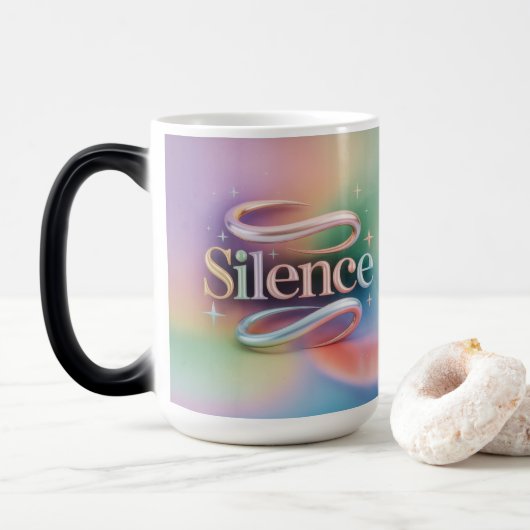Silence Meditation Pastel Starry Morphing Mug Magische Mok (Met donut)