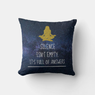 Silence Meditation Quote Zen Yoga Night Stars Kussen
