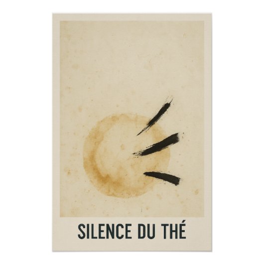 Silence of Thé - Minimalistisch Zen-beeld Perfect Poster (Voorkant)