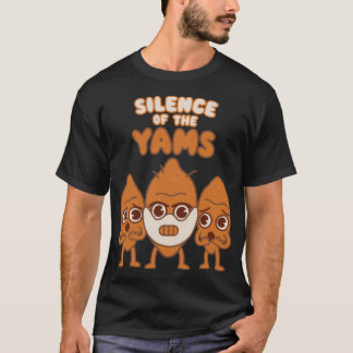 Silence of the Yams movie pun kawaii style Hallowe T-shirt