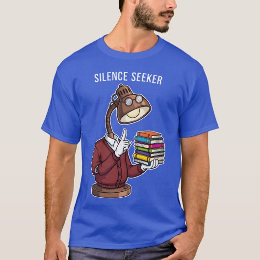 Silence Seeker Lamp Scholar Bookworm boy T-shirt (Voorkant)