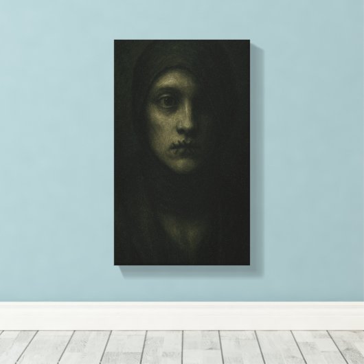 Silenced Soul - Donker symbolisch portret Canvas Afdruk (Insitu (Houten vloer))
