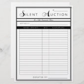 Silent Auction Form - Letter Sized Paper (Voorkant / Achterkant)