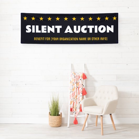 Silent Auction met sterren en informatie over voor Spandoek (Insitu)