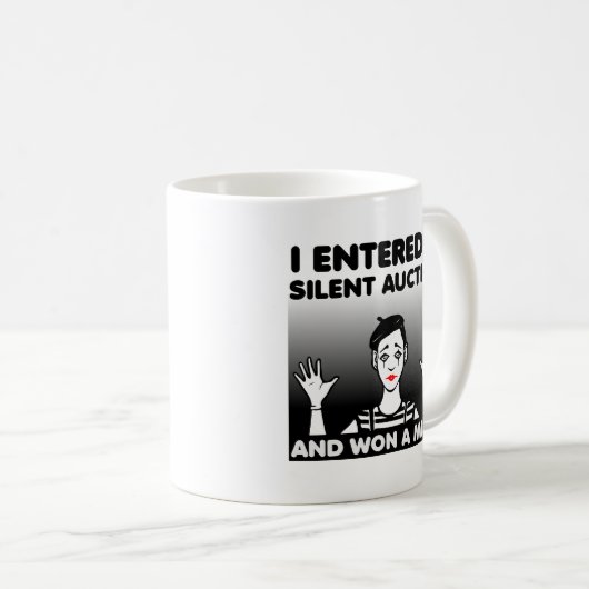 Silent Auction Mime Funny Mug Koffiemok (Voorkant rechts)