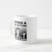 Silent Auction Mime Funny Mug Koffiemok (Voorkant links)
