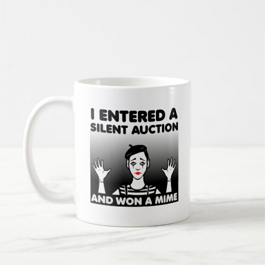Silent Auction Mime Funny Mug Koffiemok (Links)