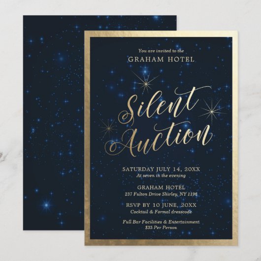 Silent Auction Party Kaart (Voorkant / Achterkant)