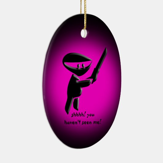 Silent Black ninja moordenaar, gewapend en gevaarl Keramisch Ornament (Rechts)