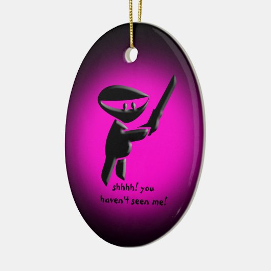 Silent Black ninja moordenaar, gewapend en gevaarl Keramisch Ornament (Links)