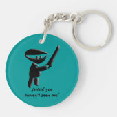 Silent Black ninja moordenaar, gewapend en gevaarl Sleutelhanger (Achterkant)