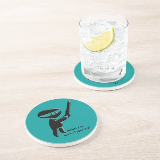 Silent Black ninja moordenaar, gewapend en gevaarl Zandsteen Onderzetter (Zijkant)