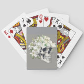 Silent Bloom: Schedel en witte lelies Pokerkaarten (Achterkant)