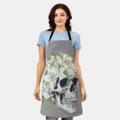 Silent Bloom: Schedel en witte lelies Schort (Gedragen)