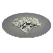 Silent Bloom: Schedel en witte lelies Snijplank (Hoek)