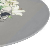 Silent Bloom: Schedel en witte lelies Snijplank (Hoek)
