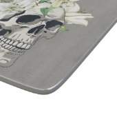 Silent Bloom: Schedel en witte lelies Snijplank (Hoek)