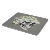 Silent Bloom: Schedel en witte lelies Snijplank (Hoek)
