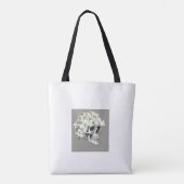 Silent Bloom: Schedel en witte lelies Tote Bag (Achterkant)