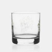 Silent Bloom: Schedel en witte lelies Whisky Glas (Rechts)