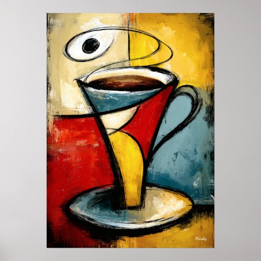 Silent Brew — Contemporary Abstract Expressionism Poster (Voorkant)