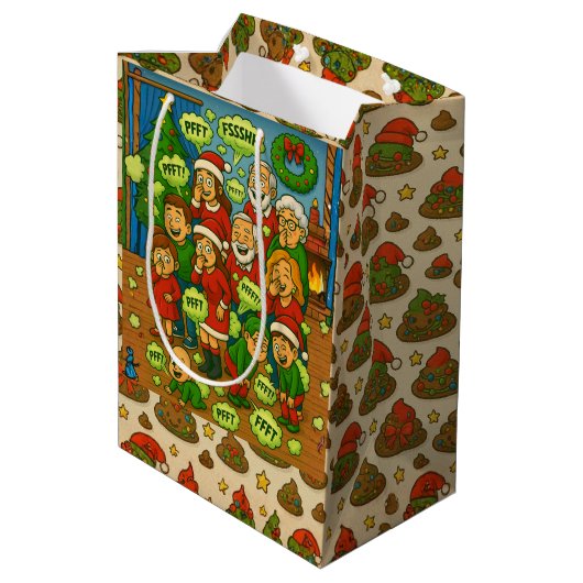Silent But Deadly Night A Farting Christmas Family Medium Cadeauzakje (Achterkant Gekanteld)