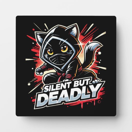 Silent But Deadly - Schattigee Ninja Cat Fotoplaat (Voorkant)