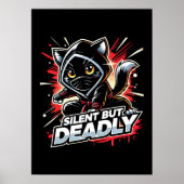 Silent But Deadly - Schattigee Ninja Cat Poster (Voorkant)