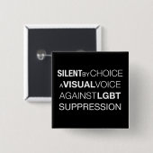 Silent by Choice Square Dark Button (Voorkant /achterkant)