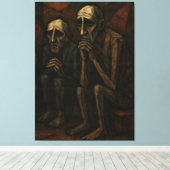 Silent Companions" | Cubist & Expressionist . Canvas Afdruk (Insitu (Houten vloer))