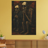 Silent Companions" | Cubist & Expressionist . Canvas Afdruk (Insitu (Woonkamer))