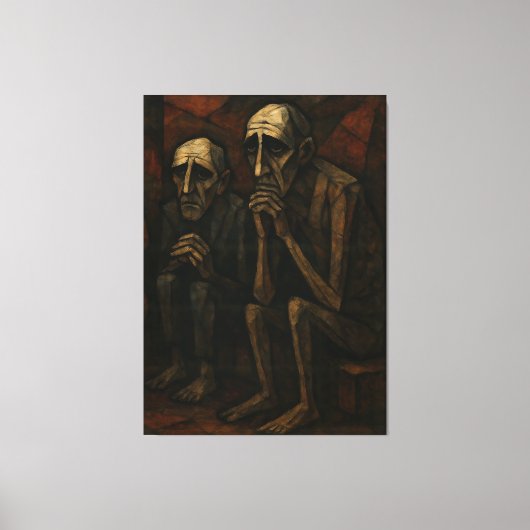 Silent Companions" | Cubist & Expressionist . Canvas Afdruk (Voorkant)