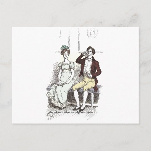 Silent Darcy, Jane Austen Pride en Prejudice Briefkaart (Voorkant)
