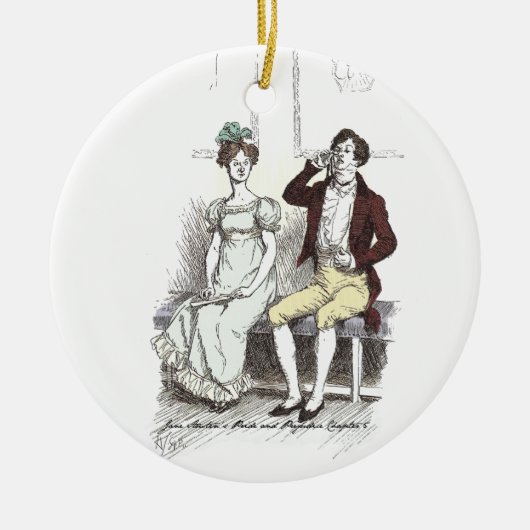 Silent Darcy - Jane Austen Pride en Prejudice Keramisch Ornament (Voorkant)