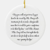 Silent Darcy - Jane Austen Pride en Prejudice Keramisch Ornament (Achterkant)