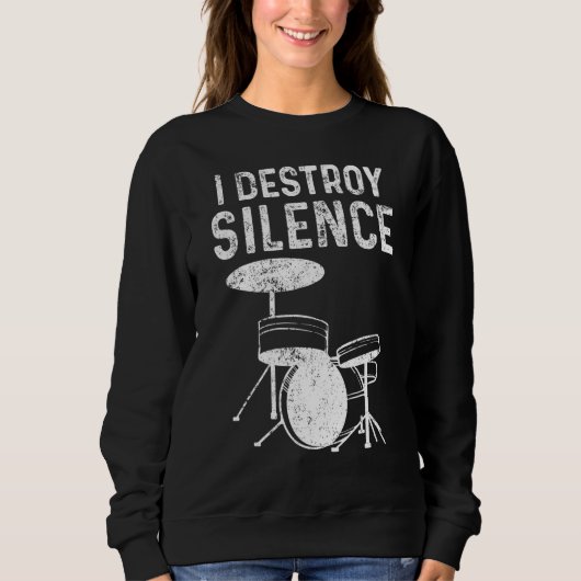 Silent Destroy Drum Kit Loud Drummers Trui (Voorkant)