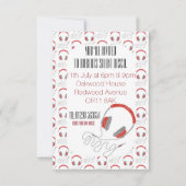 Silent disco-verjaardagsuitnodiginghoofdtelefoons kaart (Voorkant)