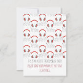 Silent disco-verjaardagsuitnodiginghoofdtelefoons kaart (Achterkant)