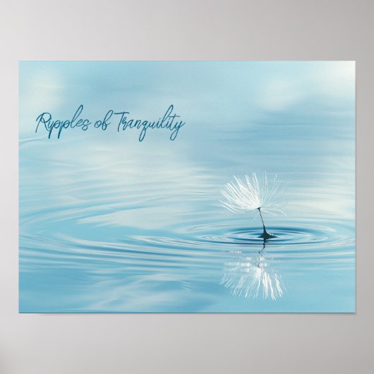 Silent Drift: Paardenbloem Zaad op Water Poster (Voorkant)