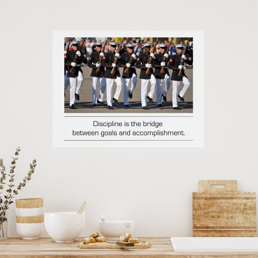 Silent Drill Team en Discipline quote Poster (Keuken)