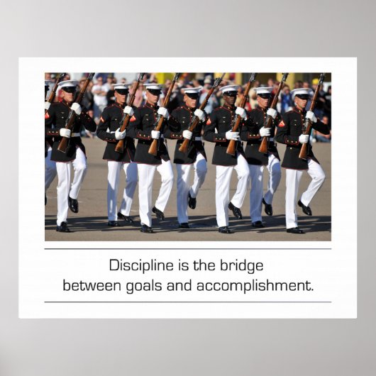 Silent Drill Team en Discipline quote Poster (Voorkant)