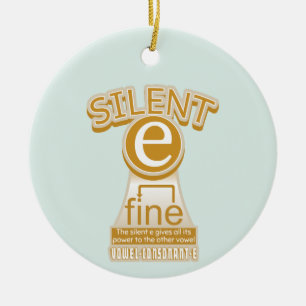 Silent E English Language Phonics Rule Keramisch Ornament