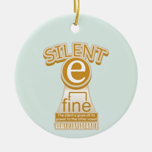 Silent E English Language Phonics Rule Keramisch Ornament (Voorkant)