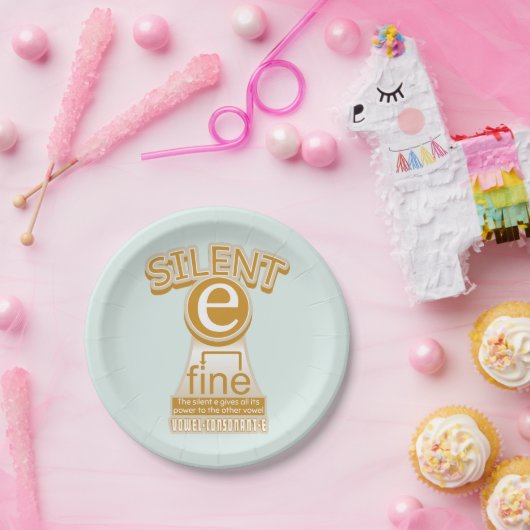 Silent E English Language Phonics Rule Papieren Bordje (Feest)
