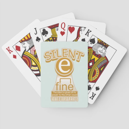Silent E English Language Phonics Rule Pokerkaarten (Achterkant)