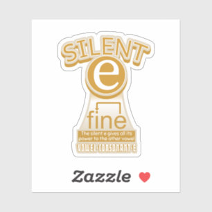 Silent E English Language Phonics Rule Sticker
