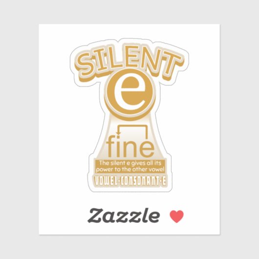 Silent E English Language Phonics Rule Sticker (Vel)