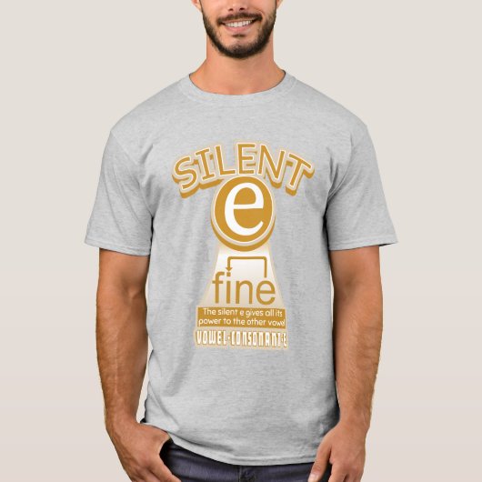Silent E English Language Phonics Rule T-shirt (Voorkant)